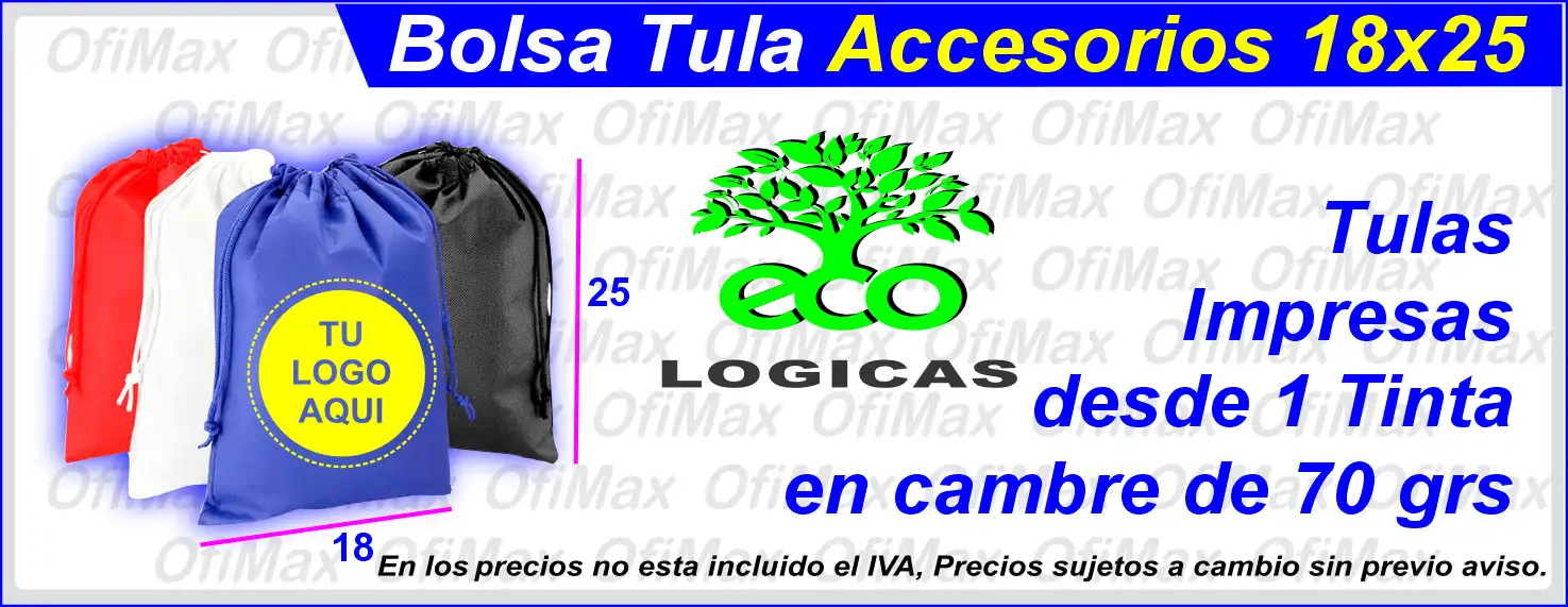 Bolsas tulas deportivas ecologicas personalizadas impresas en cambrel de 18x25, bogota, colombia